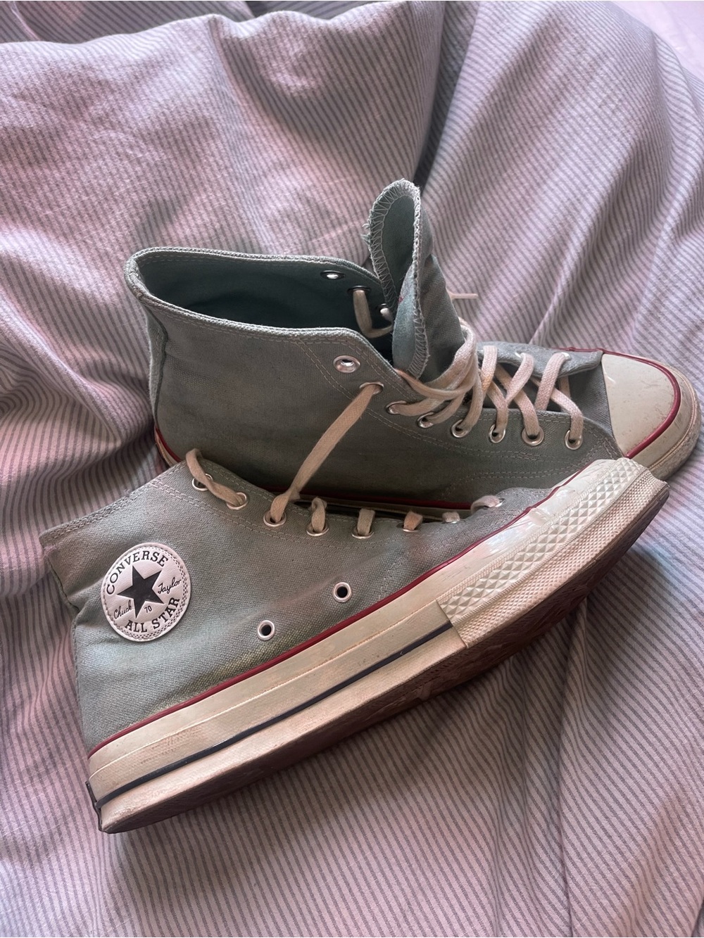 Converse High Top Sneakers - Light Blue with White